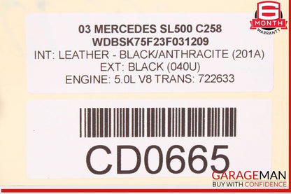 03-08 Mercedes R230 SL500 SL55 Upper Radiator Support Headlight Support Bracket