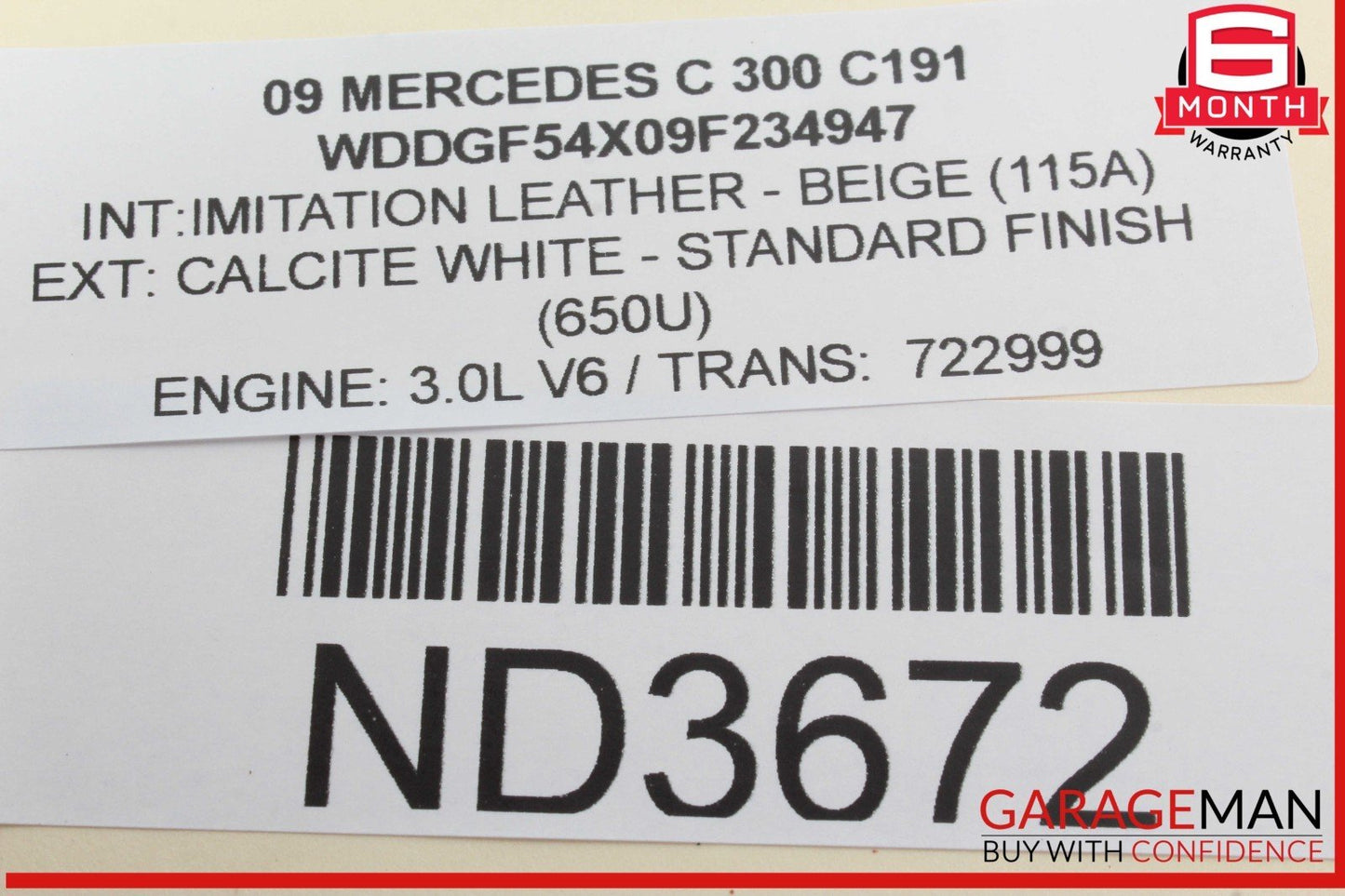 08-09 Mercedes W204 C300 C350 Front Left Side Door Rear View Mirror OEM