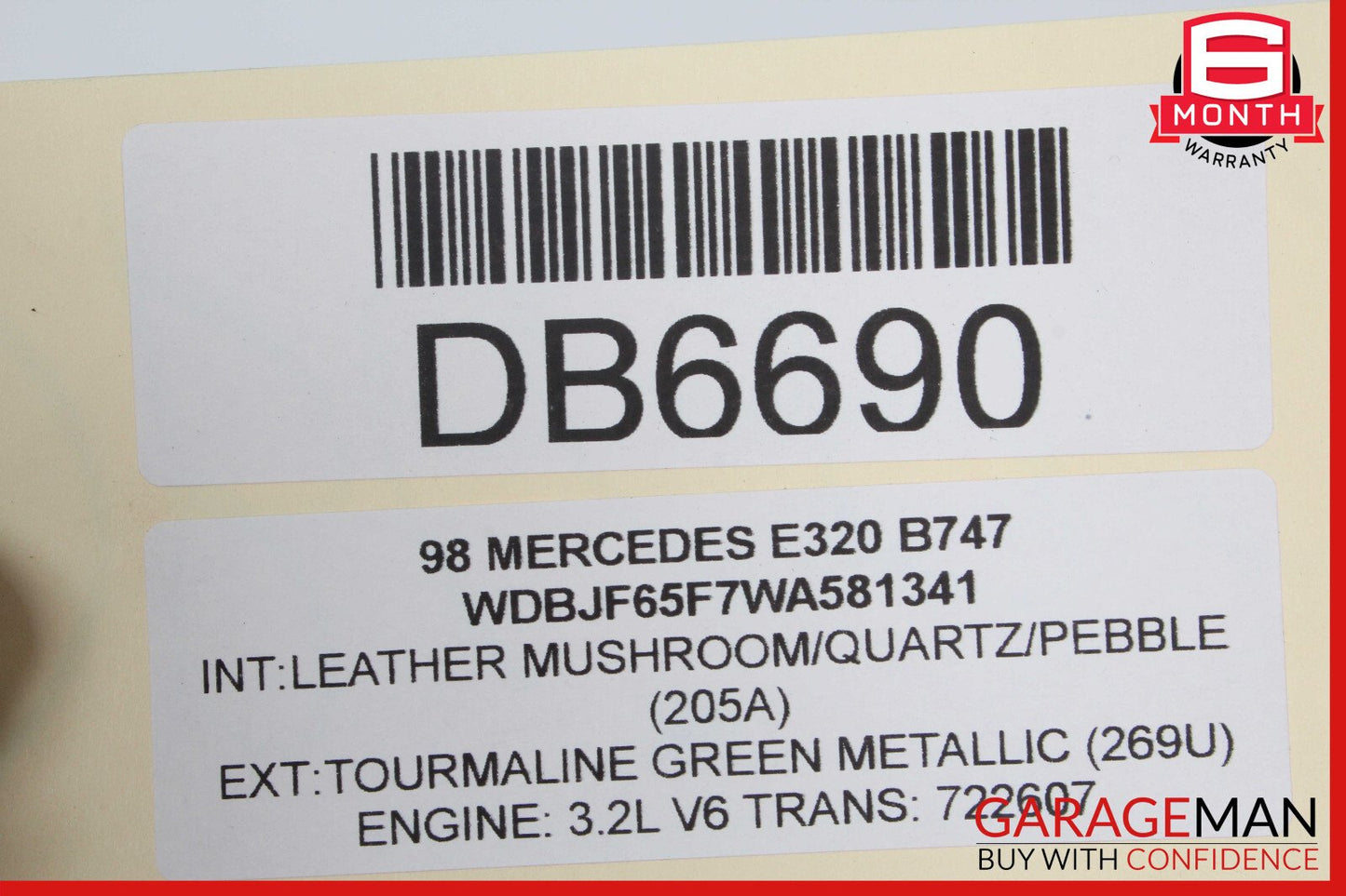 96-02 Mercedes W210 E320 Rear Left Interior Door Panel Trim Cover Assembly OEM