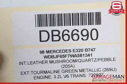 96-02 Mercedes W210 E320 Rear Left Interior Door Panel Trim Cover Assembly OEM