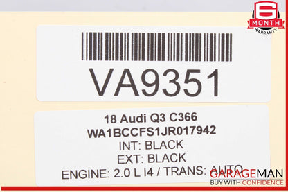 15-18 Audi Q3 Rear Trunk Retractable Tonneau Cargo Cover Black 8U0863553A OEM