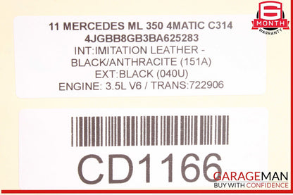 06-11 Mercedes W164 ML350 ML550 ML500 Left Driver Side Fender Assembly OEM