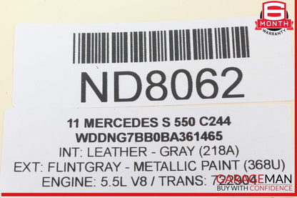 07-13 Mercedes W221 S550 S600 Trunk Lid Locking Hydraulic Pull Down Pump OEM