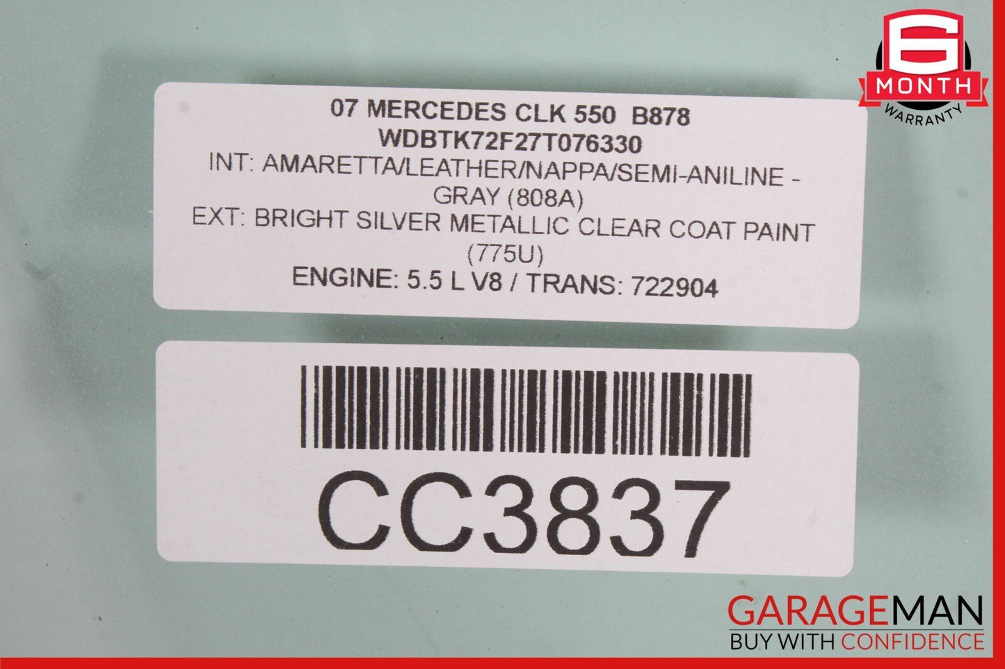03-09 Mercedes W209 CLK550 CLK500 CLK350 Front Right Side Door Window Glass OEM