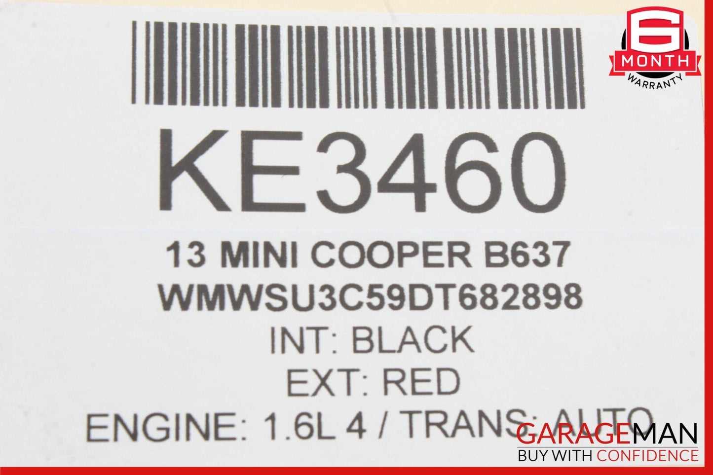07-13 Mini Cooper Seat Belt Retractor Rear Right Passenger Side 601030300 OEM