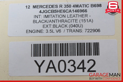 12-13 Mercedes X164 GL550 GL450 R350 Interior Rear View Mirror Gray OEM