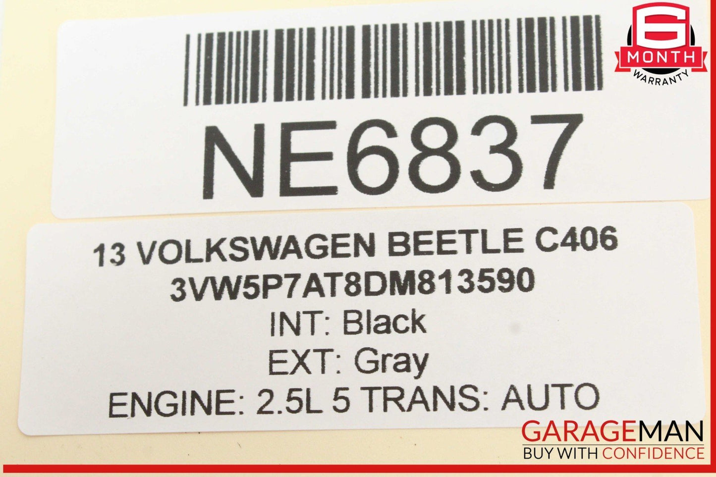 12-19 Volkswagen Beetle Front Right Side Door Rear View Mirror Gray NO GLASS OEM