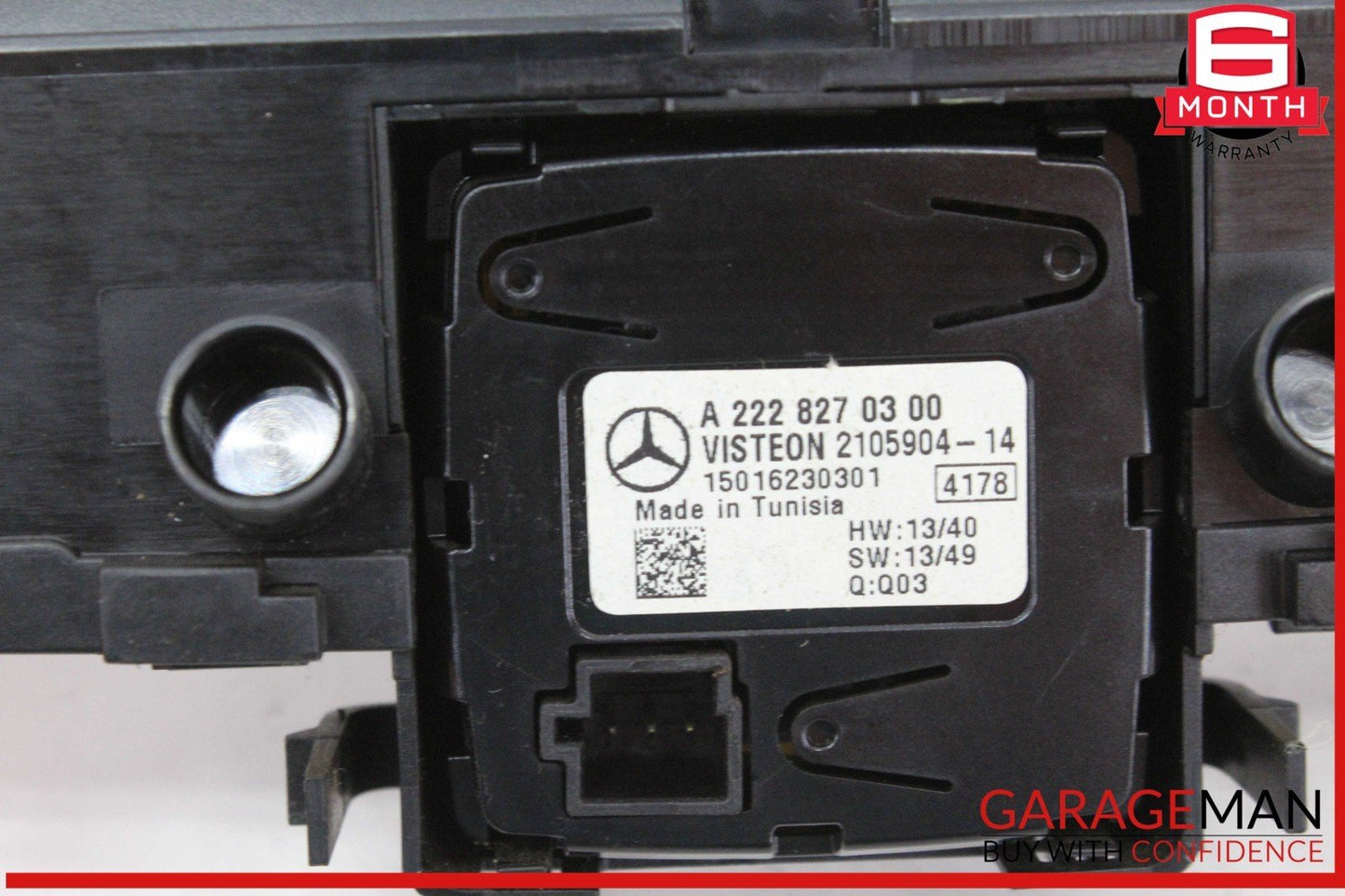 15-18 Mercedes W205 C300 Front Center Dash Hazard Control Switch w/ Clock OEM
