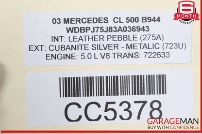 00-06 Mercedes W215 CL500 Top Radiator Core Support Headlight Bracket Frame OEM
