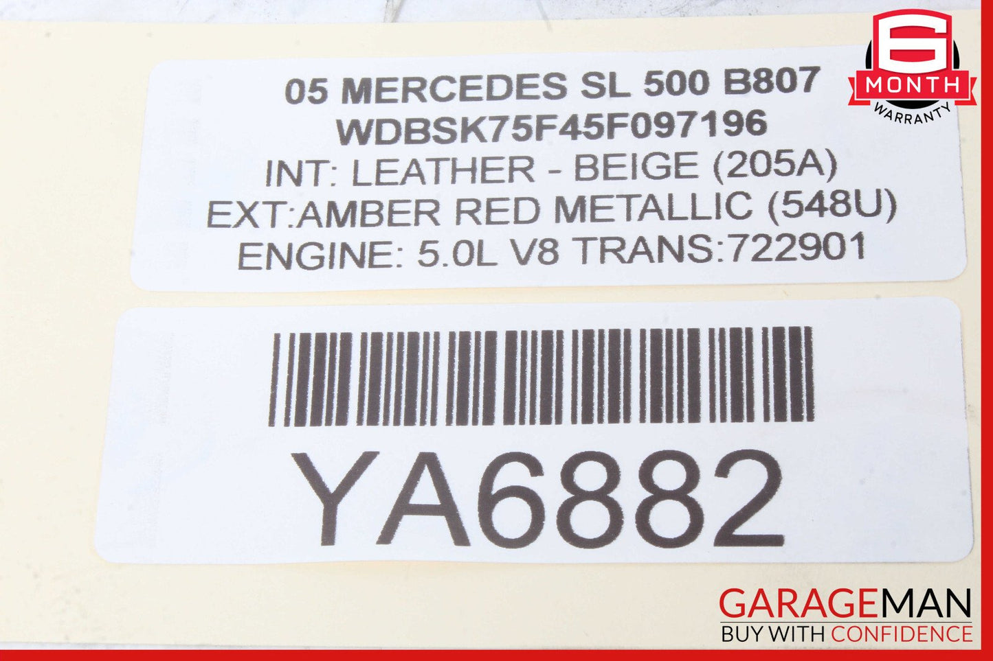 03-08 Mercedes R230 SL500 Rear Right Seat Belt Retractor Luggage w/ Speaker OEM