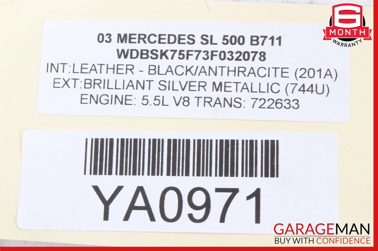 03-08 Mercedes R230 SL500 Rear Left Seat Belt Retractor Luggage w/ Speaker OEM