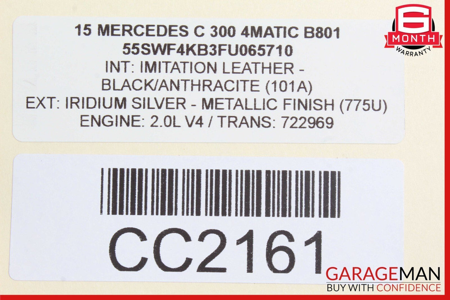 15-20 Mercedes W205 C300 Front Right Passenger Side Exterior Door Shell Silver