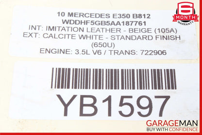 05-11 Mercedes W212 E350 C350 Engine Upper Oil Sump Baffle Pan 2720142102 OEM