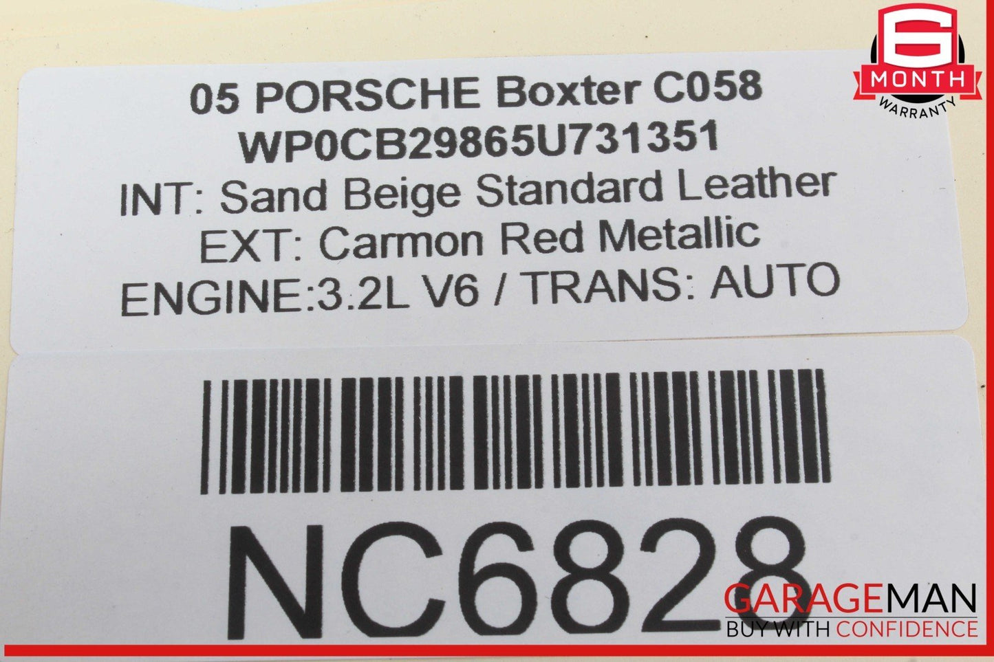 05-12 Porsche Boxster 987 Rear Center High Mounted 3rd Third Brake Stop Light
