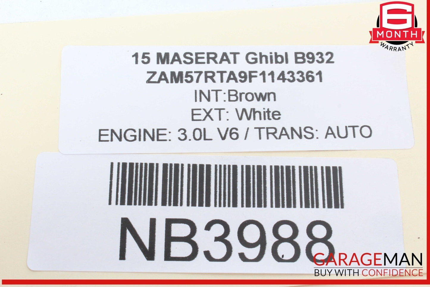 14-24 Maserati Ghibli 3.0L Right Side Turbocharger Intercooler 16474840 OEM