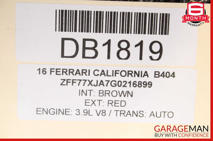 15-18 Ferrari California Front Upper Header Windshield Trim Panel Headliner OEM
