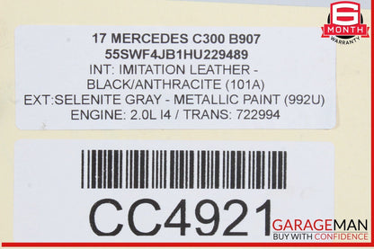 15-17 Mercedes W205 C300 RWD 7G Automatic Transmission Assembly 722.994 OEM 94k
