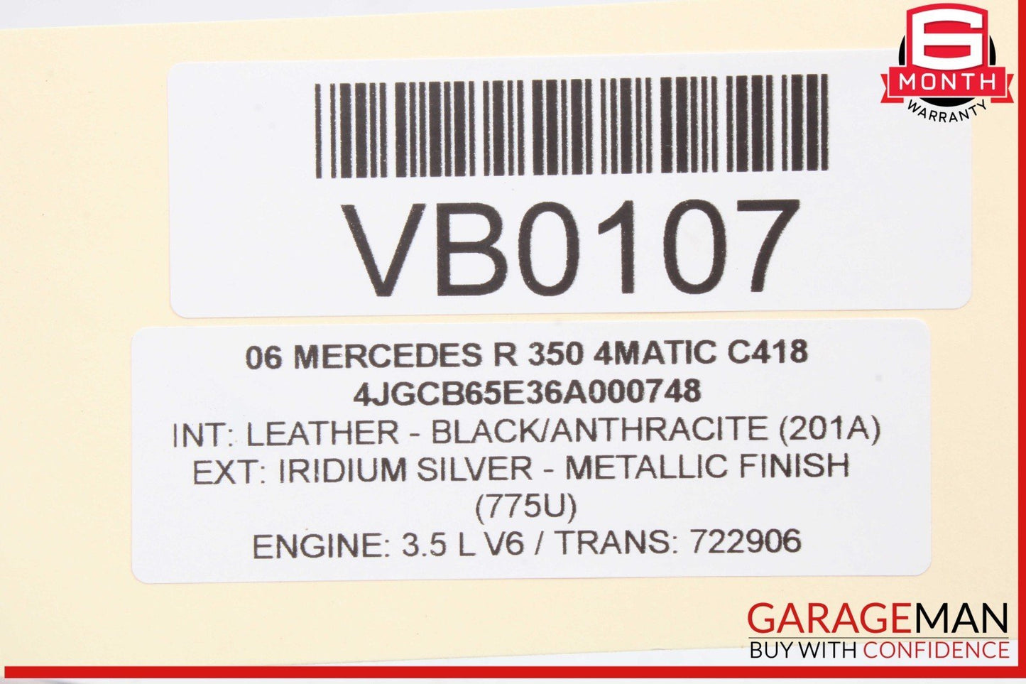 06-10 Mercedes W251 R350 4MATIC Rear Left Driver Side Tail Light Lamp OEM