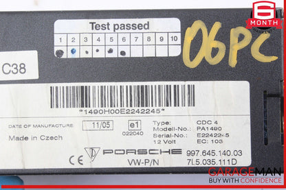03-10 Porsche Cayenne 955 957 CDC-4 CD Changer Module Unit 7L5035111D OEM