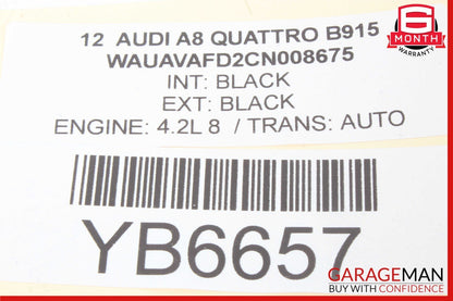 11-18 Audi A8 Quattro Rear Right Side Exterior Door Handle 4H0837886 OEM