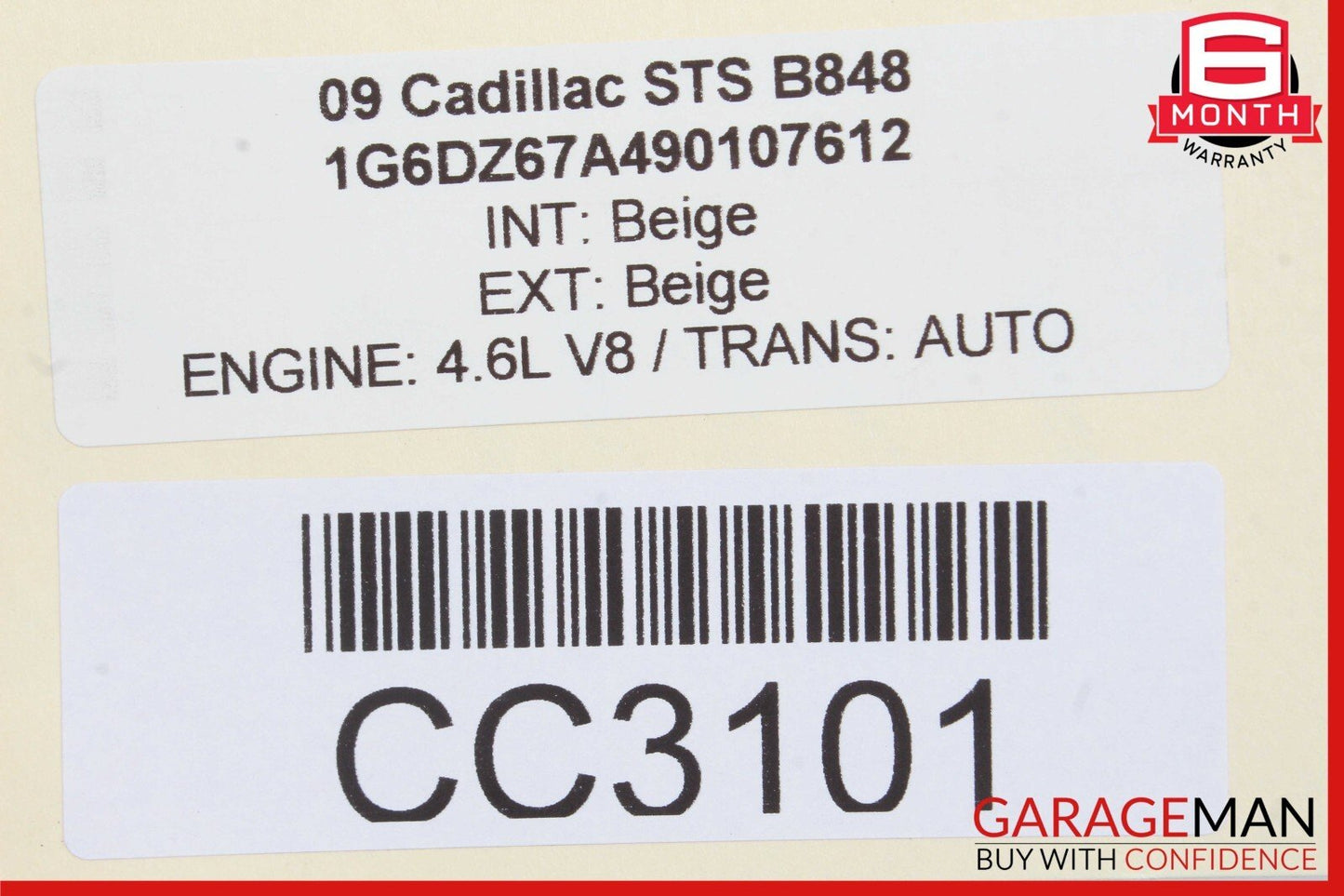 05-11 Cadillac STS Rear Left Driver Side Door Shell Panel Beige OEM