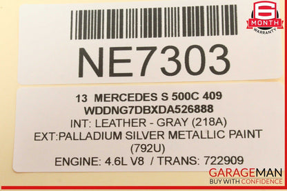 07-14 Mercedes W221 S550 CL550 Front Left Side Door Lock Switch 2218709258 OEM