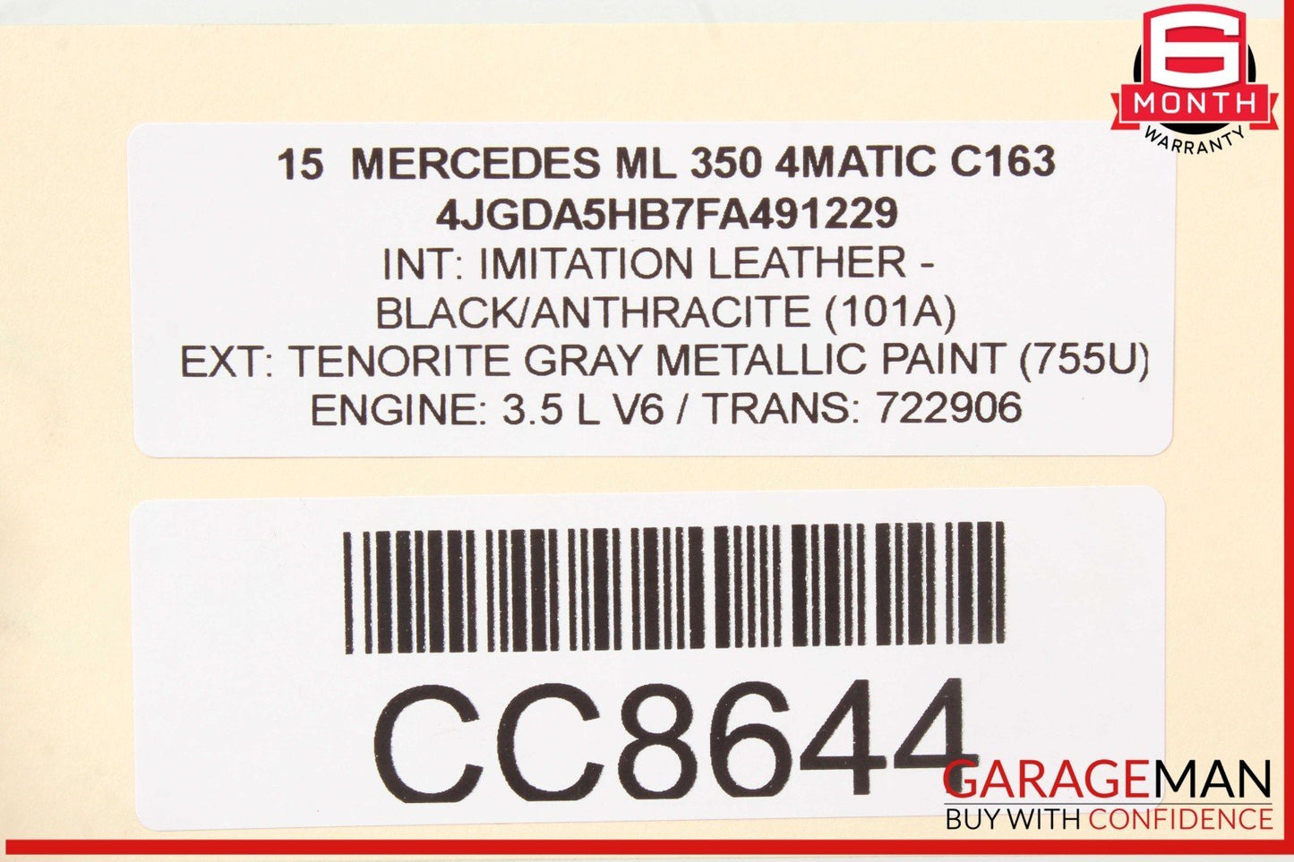 12-16 Mercedes W166 ML350 ML400 Dashboard Dash Board Panel Assembly OEM