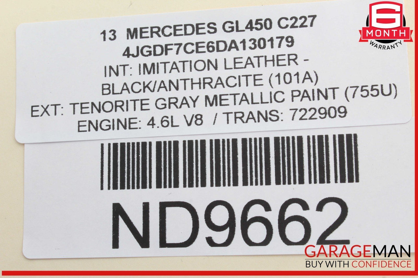 12-16 Mercedes X166 GL450 Front Left Side Door Rear View Mirror w/ Blind Spot