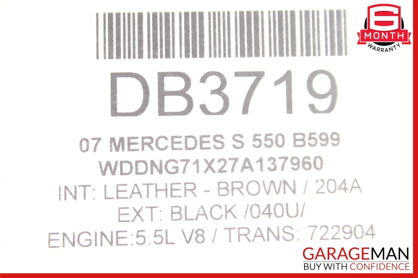 07-11 Mercedes W221 S550 CL550 5.5L V8 Complete Engine Motor Block RWD OEM 163k