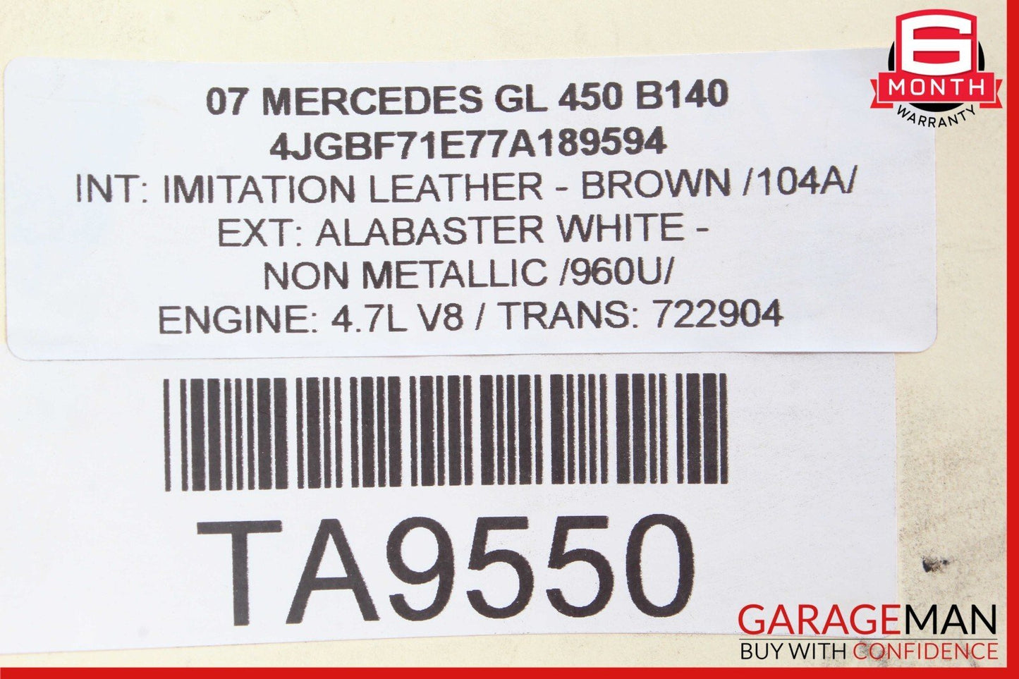 07-09 Mercedes X164 GL450 GL550 Front Right Side Headlight Lamp Bi Xenon OEM