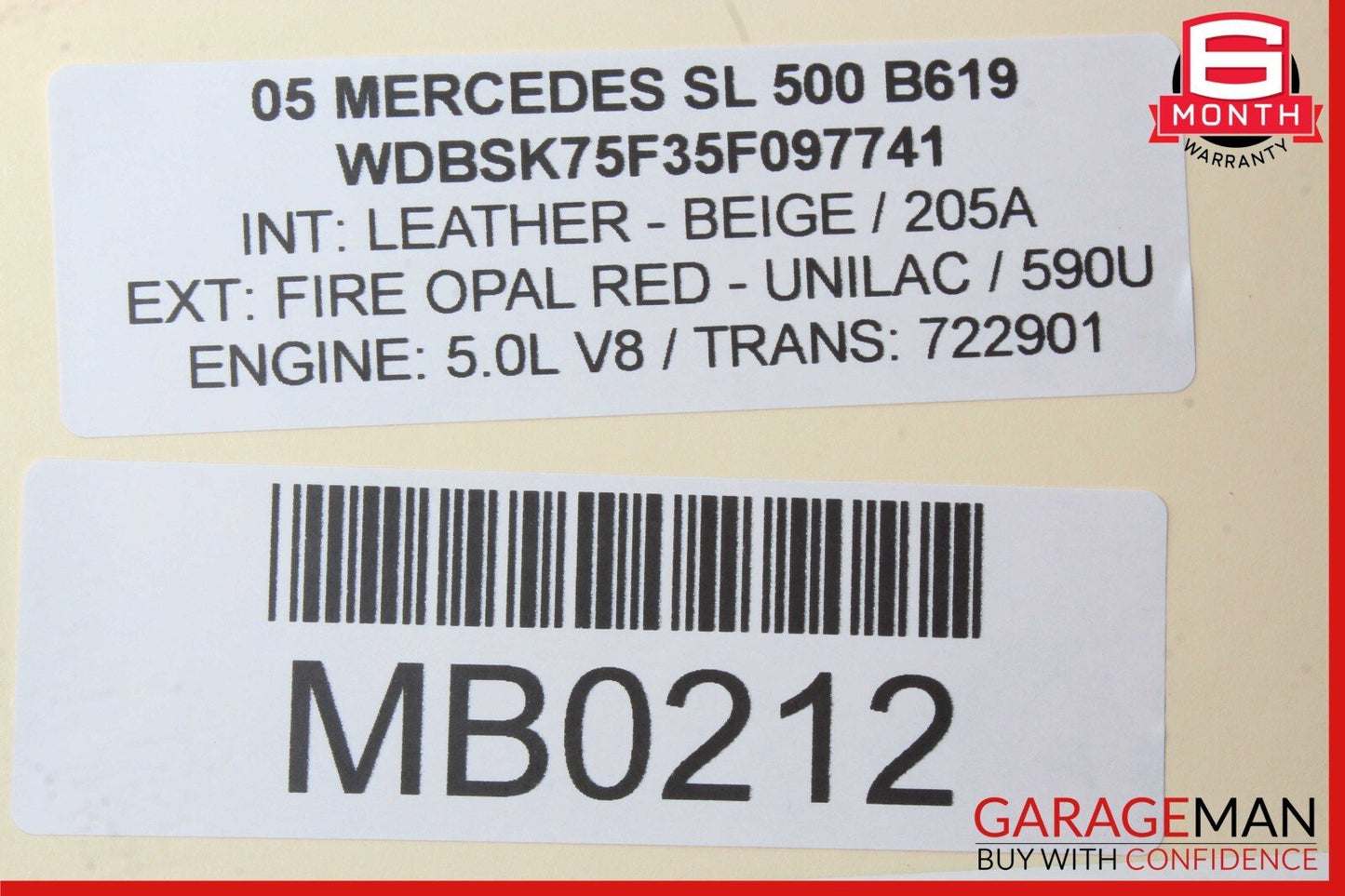 03-08 Mercedes R230 SL500 Rear Right Seat Belt Retractor Luggage w/ Speaker OEM