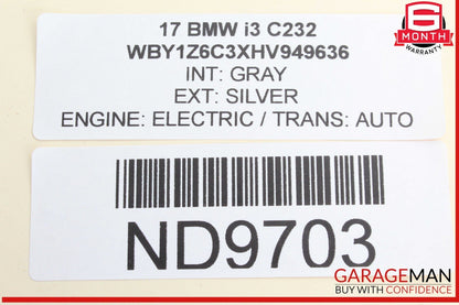 14-21 BMW i3 I01 Front Bumper Center Air Intake Insert Grille 51117296819 OEM