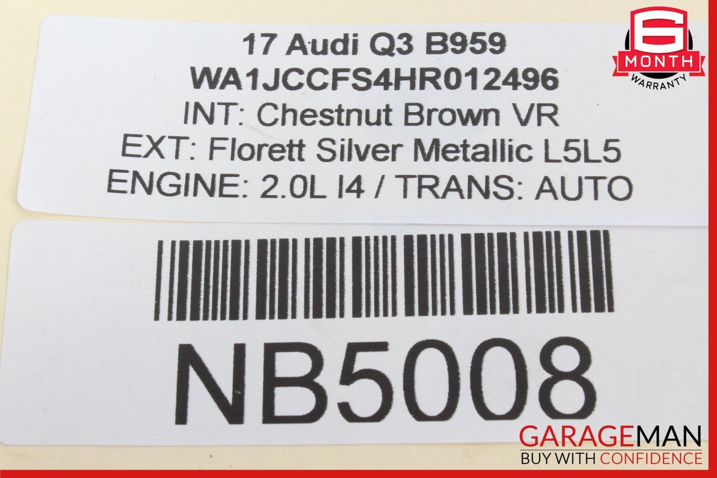 15-18 Audi Q3 Rack & Pinion Steering Gear 5N1423050AN 5N1423103AE OEM