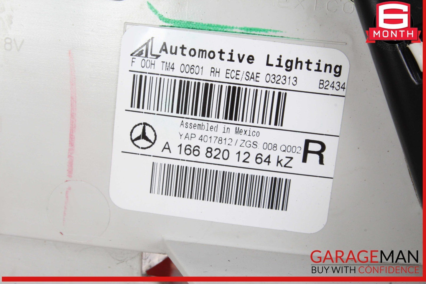 13-16 Mercedes X166 GL450 4MATIC Rear Right Side Inner Tail Light Lamp OEM