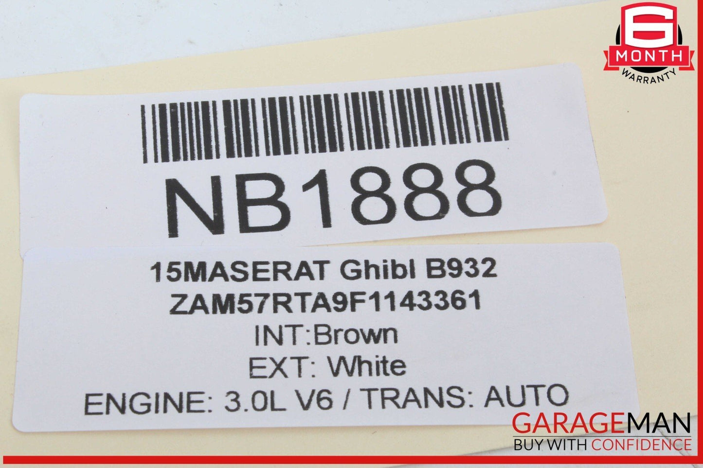 14-17 Maserati Ghibli Rear Trunk Lid Finisher Trim Light Bar w/ Camera OEM
