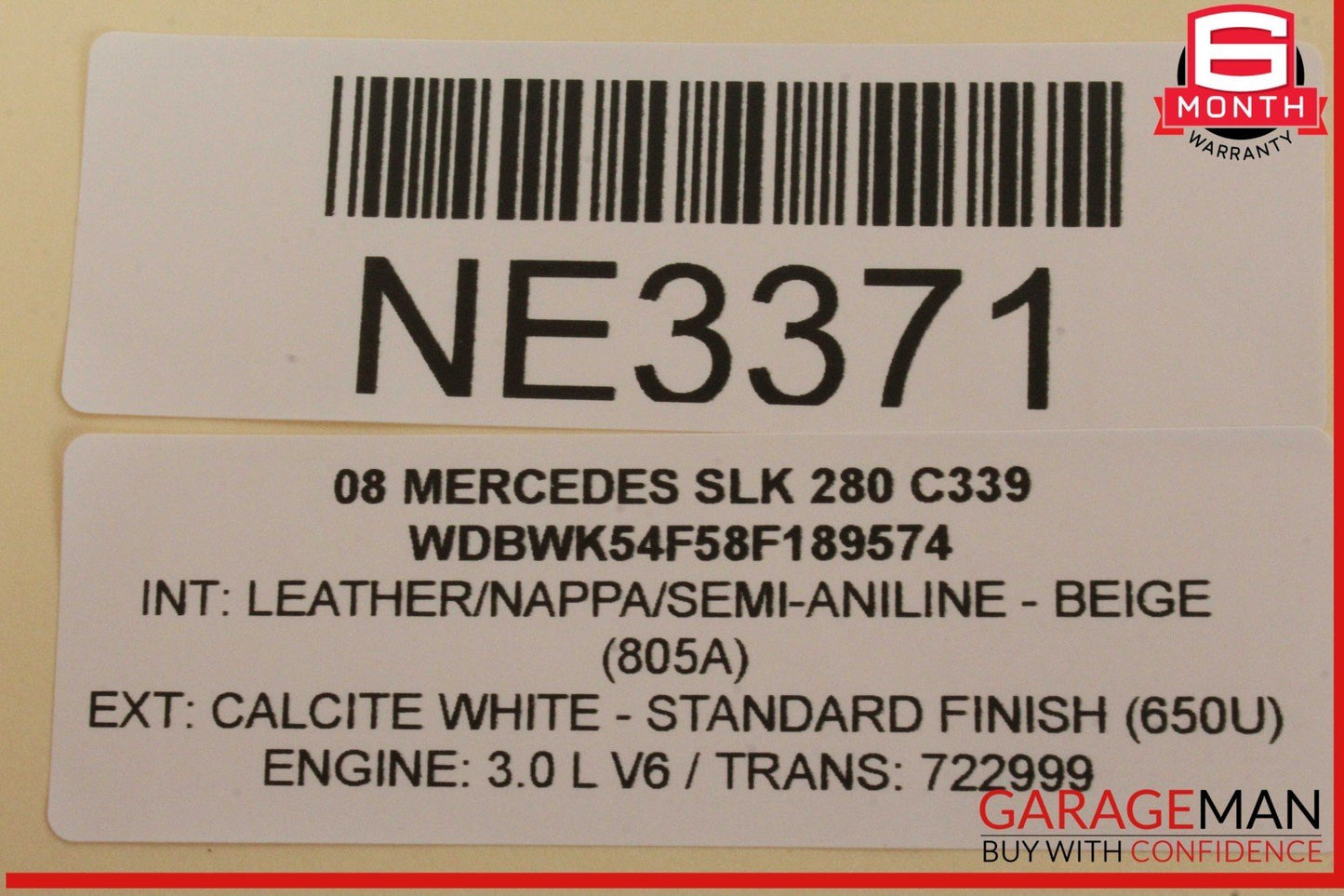 05-11 Mercedes R171 SLK280 SLK350 SLK300 Dashboard Right Side Airbag Air Bag OEM