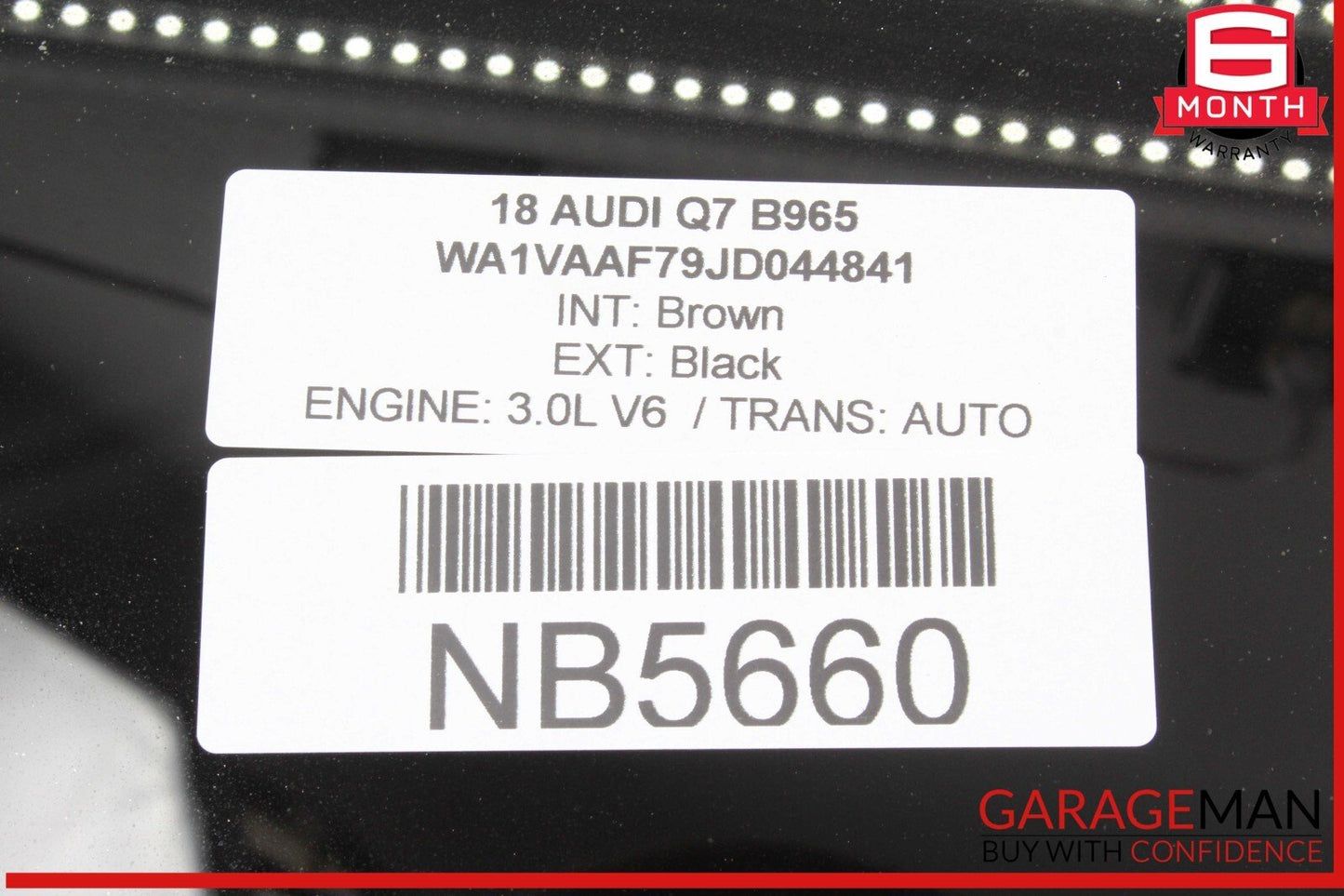 17-24 Audi Q7 Rear Left Driver Side Quarter Window Glass 4M0845297B OEM