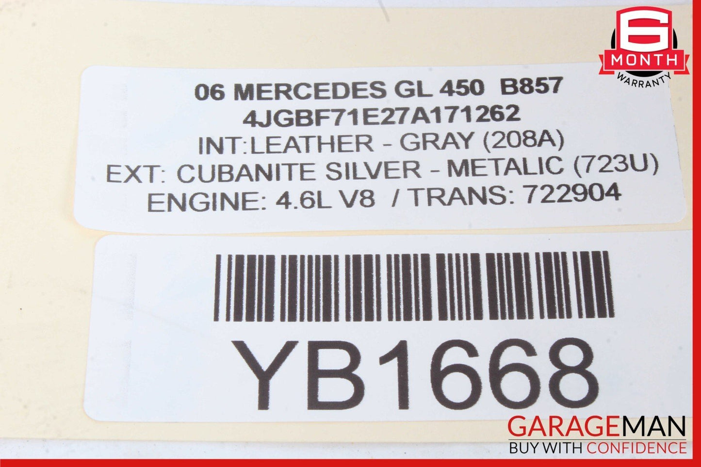 07-09 Mercedes X164 GL450 GL550 Right Driver Side Tail Light Lamp 1648200564 OEM