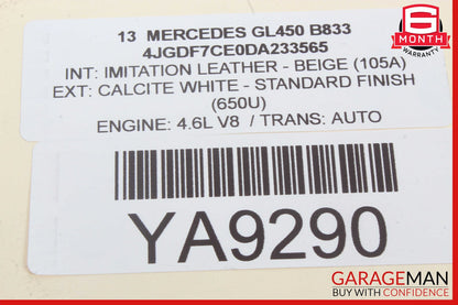 13-16 Mercedes X166 GL450 Front Left Side Mirror Glass Rear View w/ Blind Spot