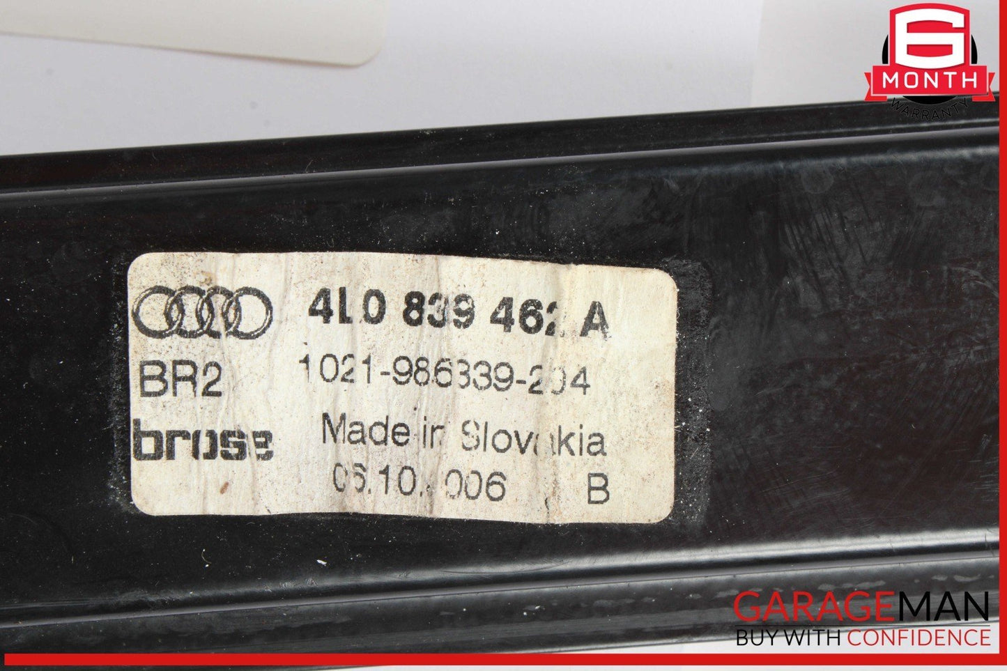 07-15 Audi Q7 Rear Right Passenger Side Window Regulator 4L0839462A OEM