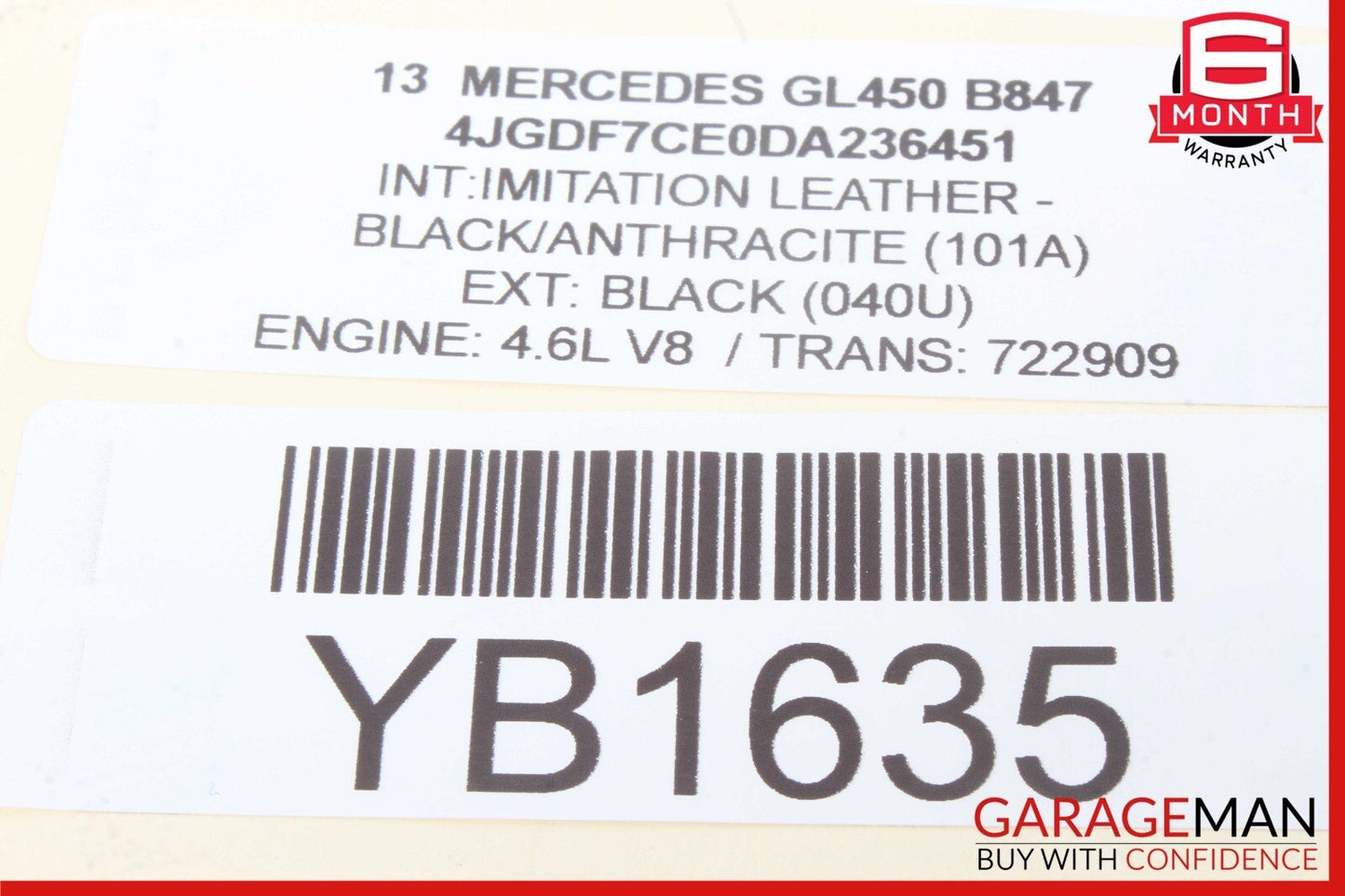 13 - 16 Mercedes X166 GL450 Front Right Passenger Axle Shaft 1663301300 OEM