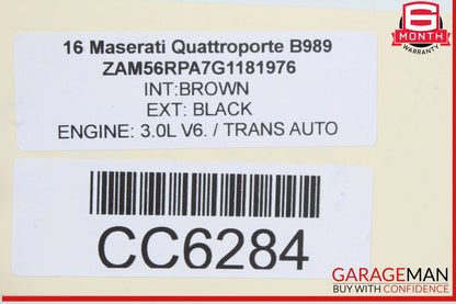 14-24 Maserati Quattroporte SQ4 M156 Trunk Lid Panel Assembly 673004771 OEM
