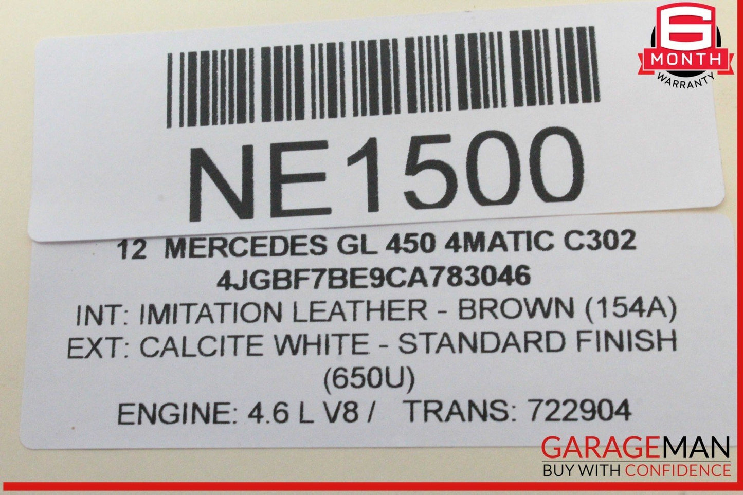 07-19 Mercedes X164 GL450 4MATIC Rear 3rd Third Row Seat Motor 1648202342 OEM