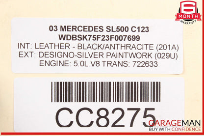 00-04 Mercedes R230 SL500 5G-Tronic Automatic Transmission Assembly 722.633 117k