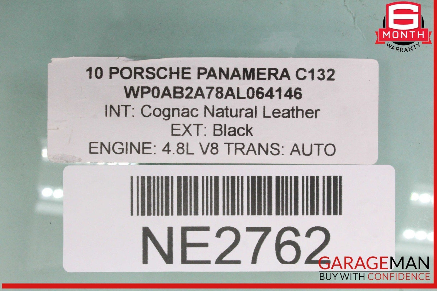 10-16 Porsche Panamera 970 Rear Left Driver Side Door Window Glass OEM