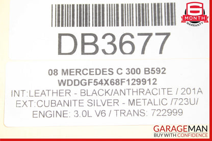 08-11 Mercedes W204 C300 RWD Rear Differential Diff Axle Carrier 2043501914 OEM