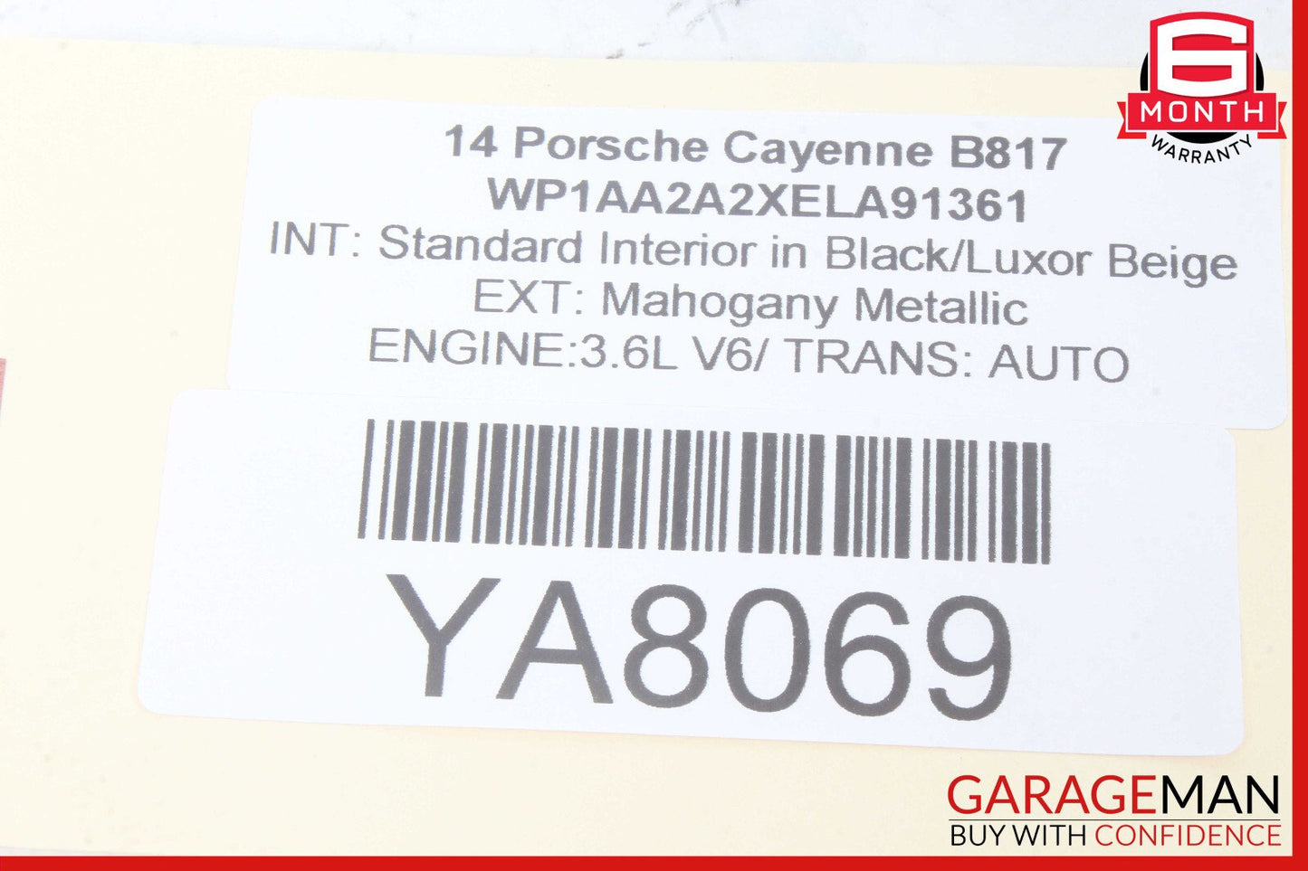 11-14 Porsche Cayenne 958 Hybrid S Left Driver Side Inner Tail Light Lamp OEM