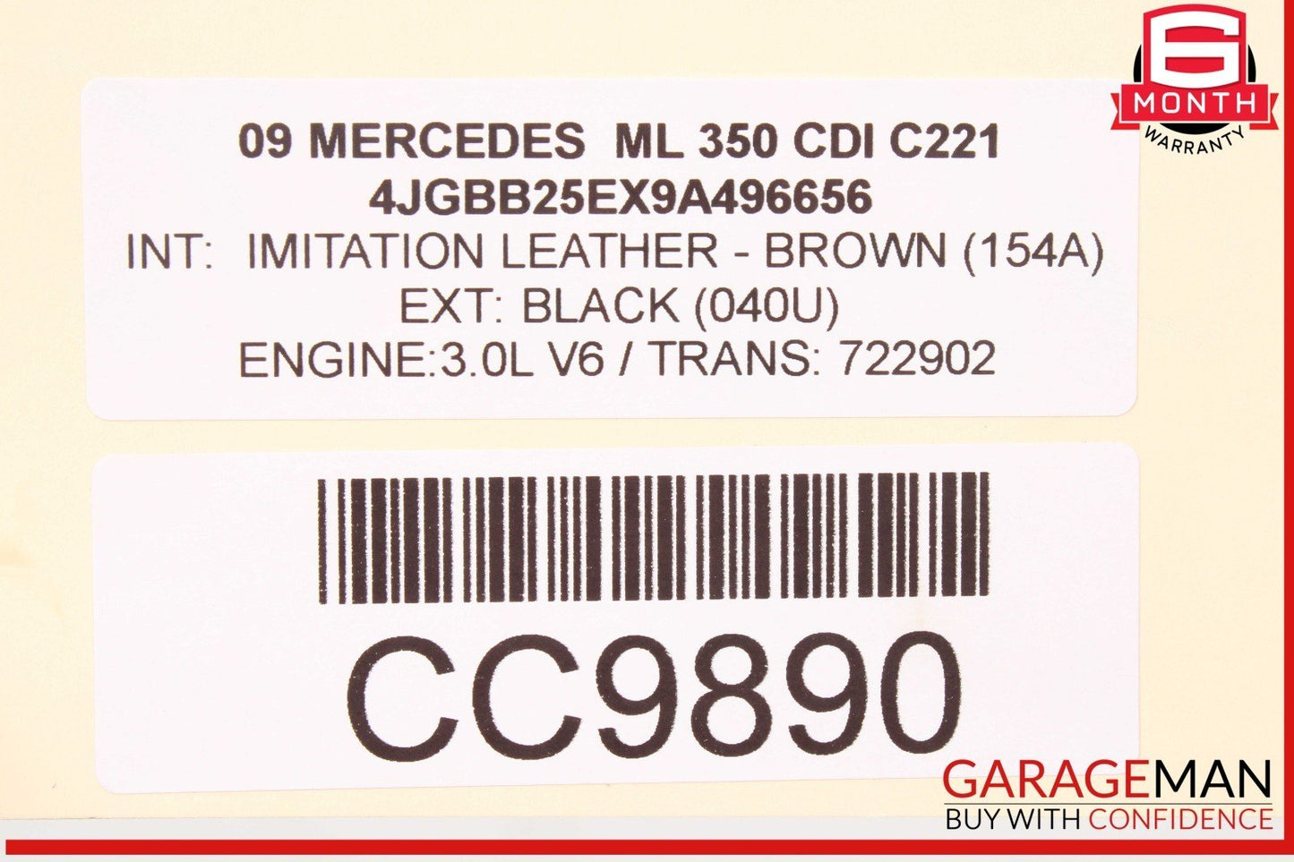 06-12 Mercedes W164 ML350 Front Bumper Reinforcement Impact Crash Bar Rebar