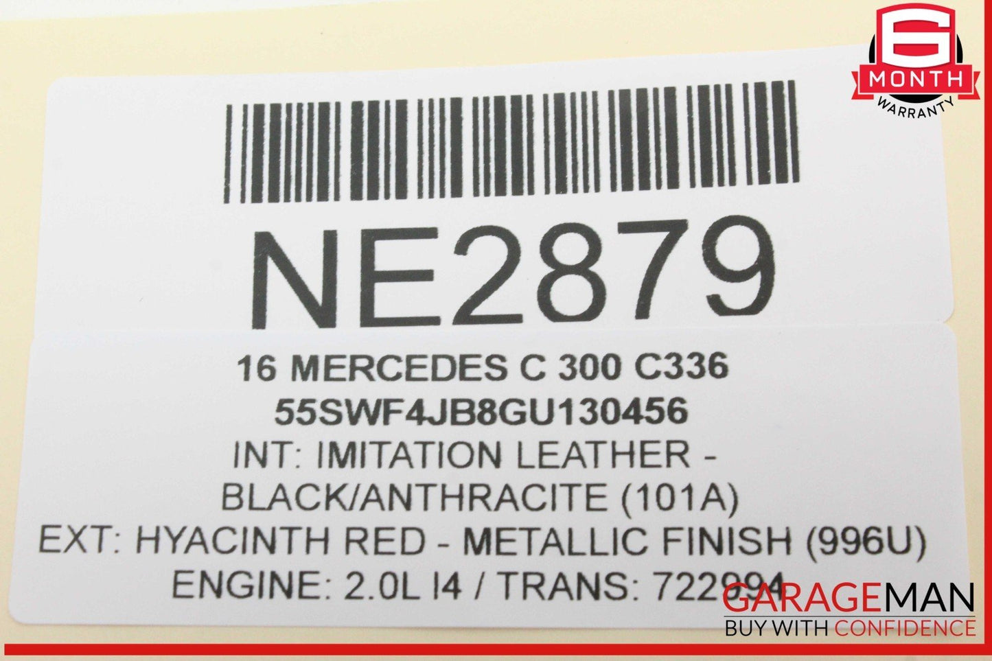 15-20 Mercedes W205 C300 C350e Rear Center Console A/C Air Vent Assy Black OEM