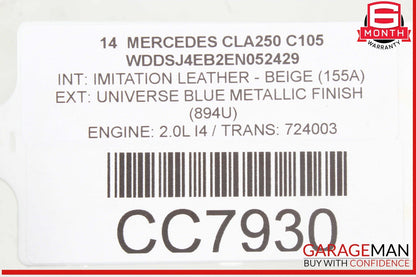 14-19 Mercedes W117 CLA250 Rear Bumper Cover Panel OEM